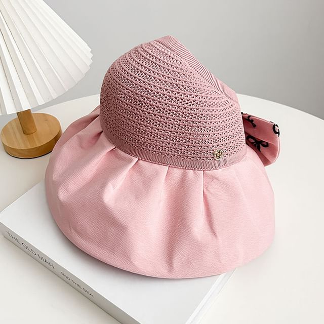 Print Sun Hat Straw Bow