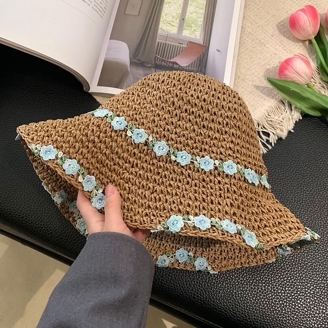 Straw Sun Floral Hat