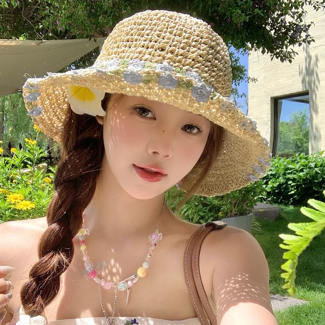 Straw Sun Floral Hat