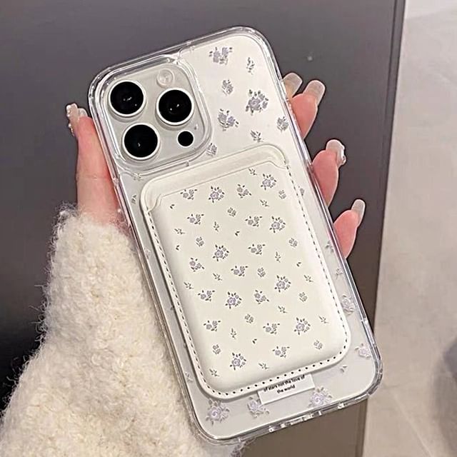 Floral / Phone (Compatible Set with Card Case Holder Magnetic MagSafe)