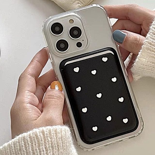 with Heart (Compatible Holder Set MagSafe) Case / Card Phone Magnetic