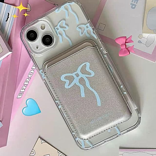 / Card iPhone Set Case Bow Print Compatible Magsafe