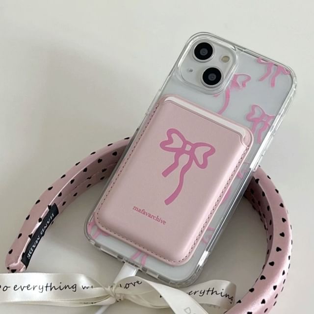 Magnetic with MagSafe) Case / Bow Holder (Compatible Phone Card