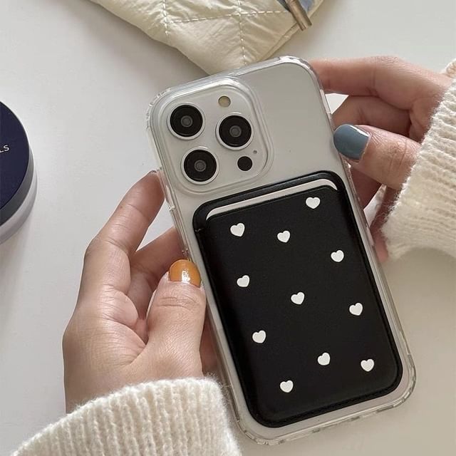 with Heart (Compatible Holder Set MagSafe) Case / Card Phone Magnetic