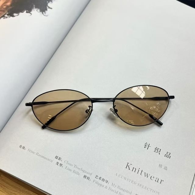 Oval Sunglasses Frame Metal