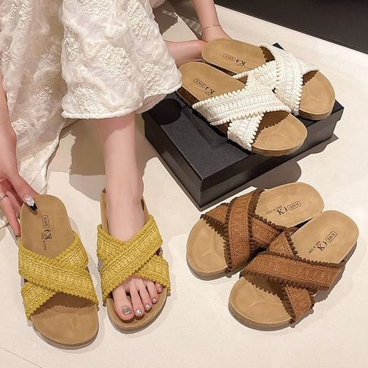 Cross Strap Sandals Knit