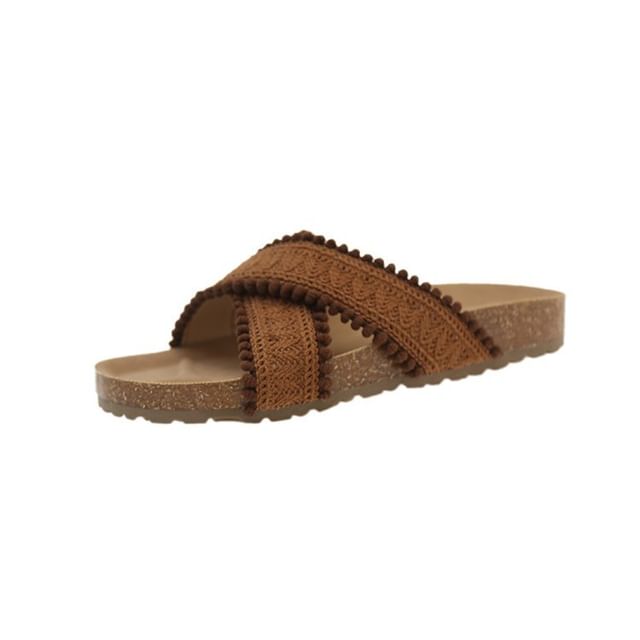 Cross Strap Sandals Knit