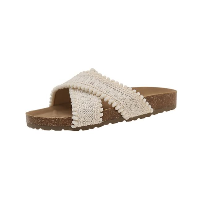 Cross Strap Sandals Knit
