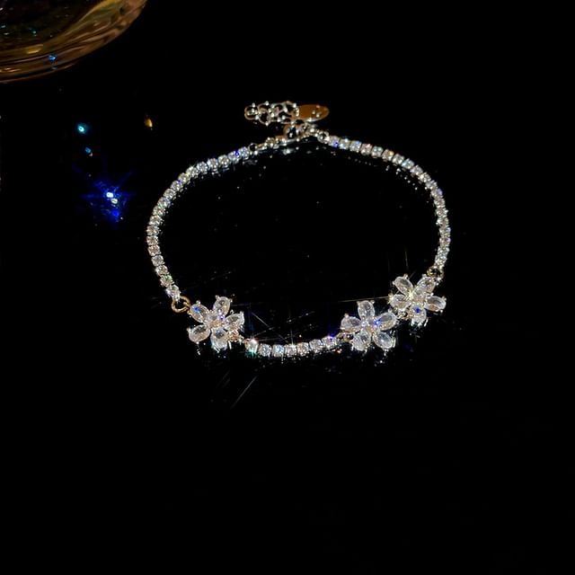 Tennis CZ Bracelet Flower