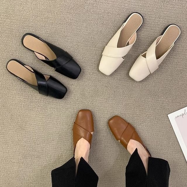 Criss Mules Cross Toe Square