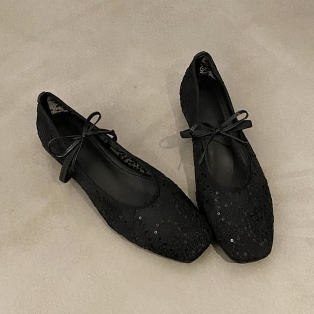 Floral Jane Shoes Mary Flat Mesh