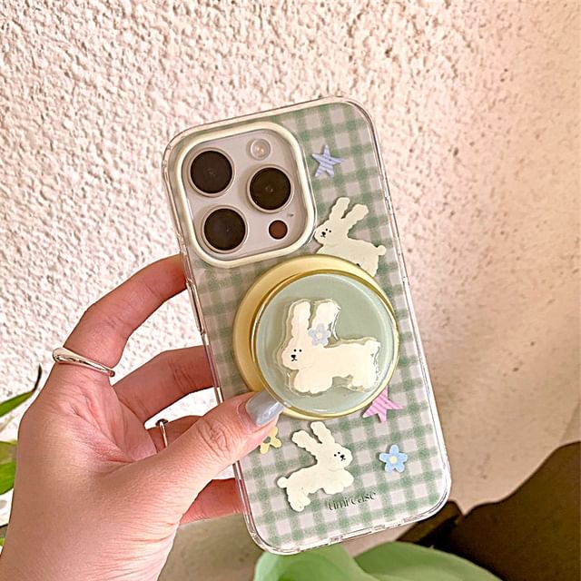 Rabbit Phone Case Plaid