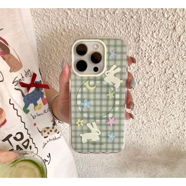 Rabbit Phone Case Plaid