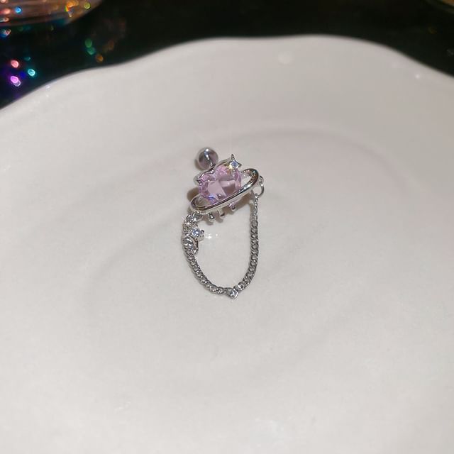 Chain Earring Stud Heart