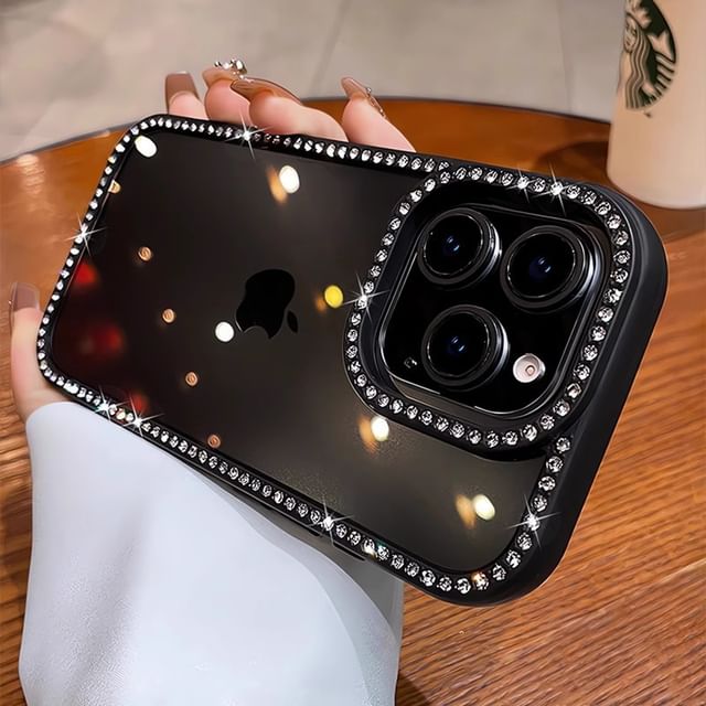 iPhone Transparent Case Rhinestone