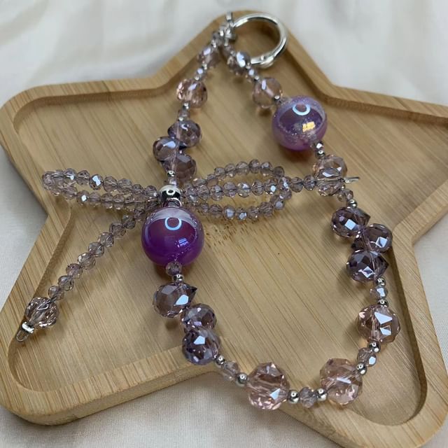 Strap Crystal Phone Faux Wrist Beaded Bow