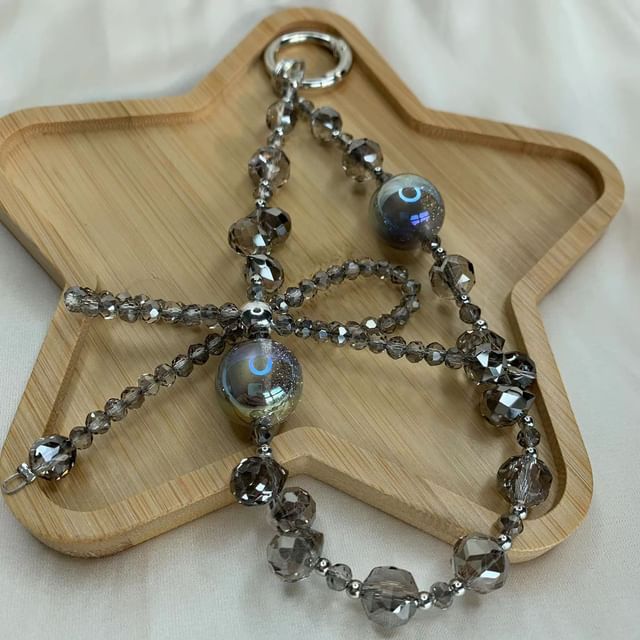 Phone Crystal Wrist Faux Beaded Bow Strap