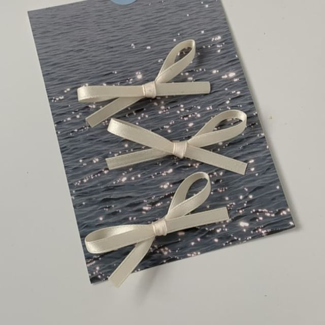 Plain Hair Clip Set of Bow 3: