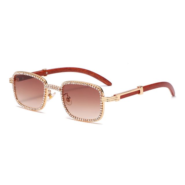 Frame Sunglasses Rhinestone Square