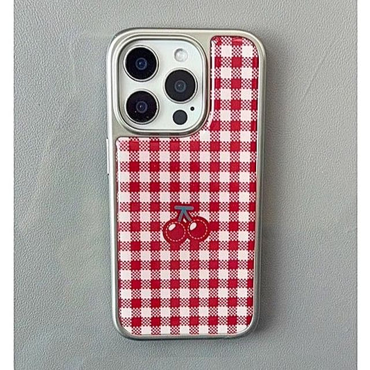 Case Cherry Print Phone Gingham
