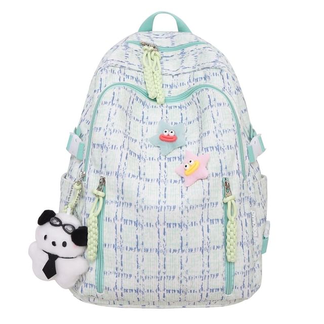 Plaid Zip Backpack