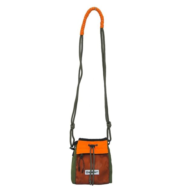 Color Block Crossbody Drawstring Bag