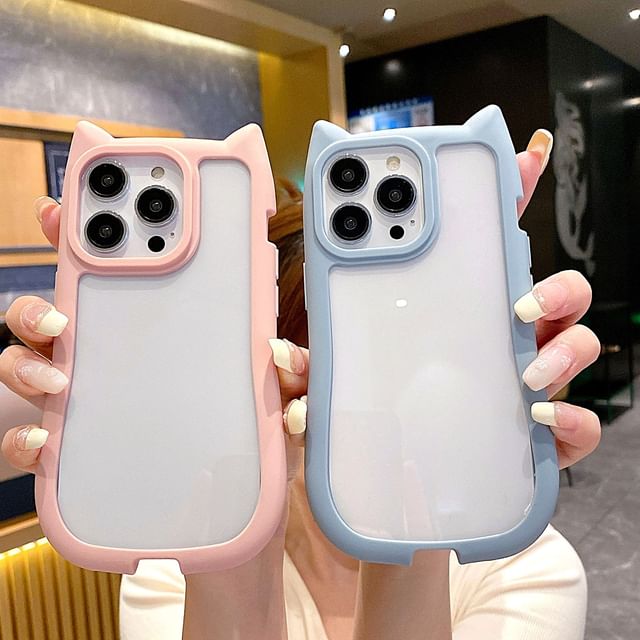 Phone Ear Cat Transparent Case