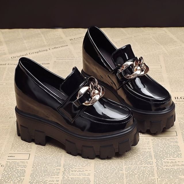 Wedge Platform Loafers Hidden