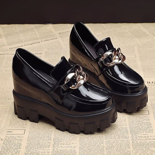 Wedge Platform Loafers Hidden