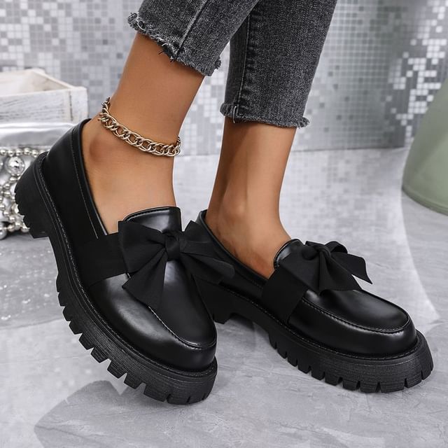Bow Loafers Platform