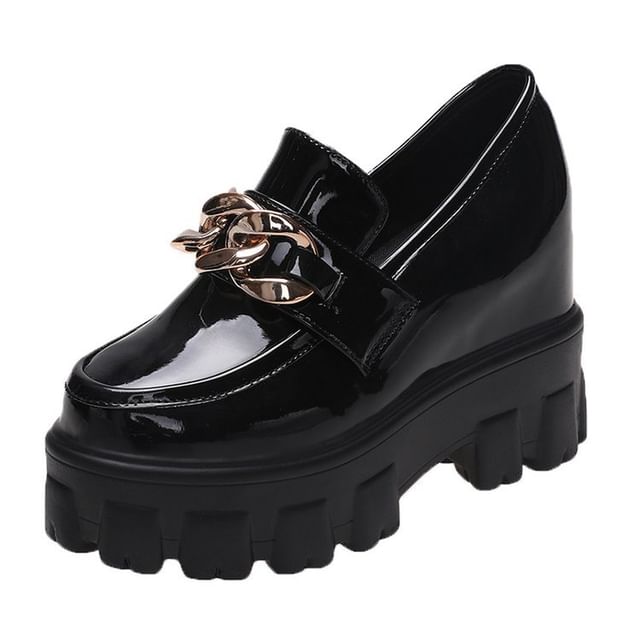 Wedge Platform Loafers Hidden