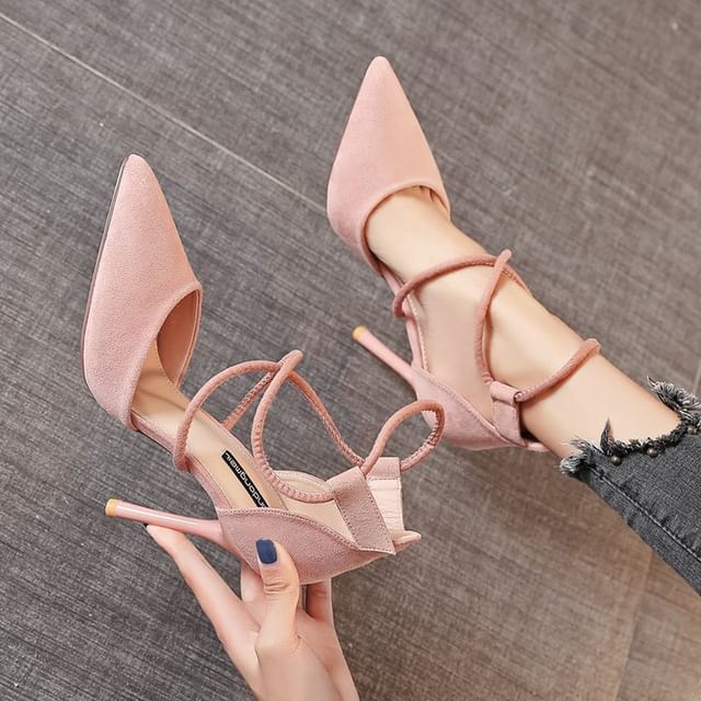 Toe Strapped Stiletto Pumps Pointed