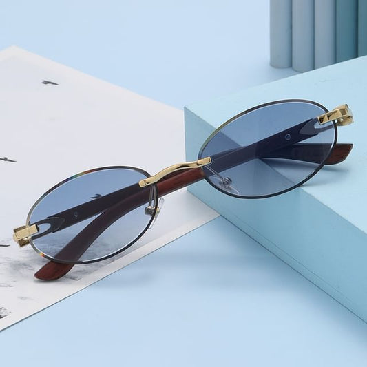 Oval Frame Thin Sunglasses