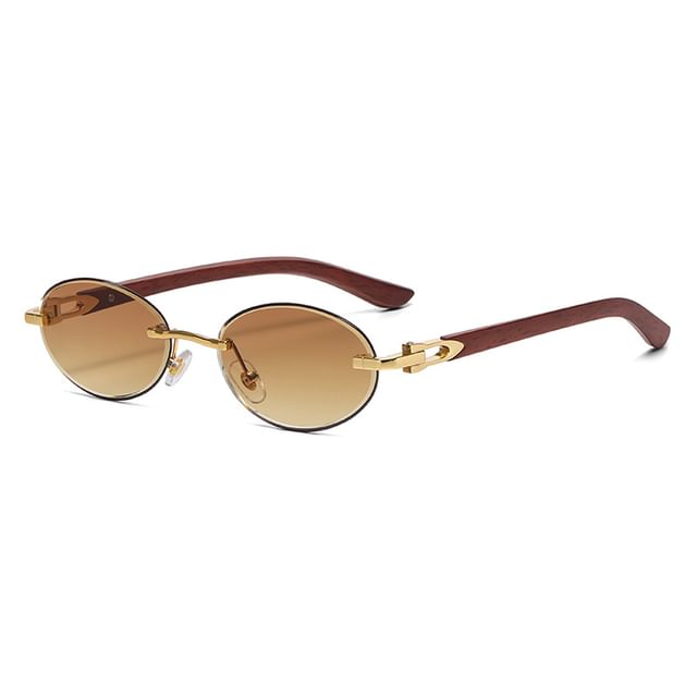 Oval Frame Thin Sunglasses