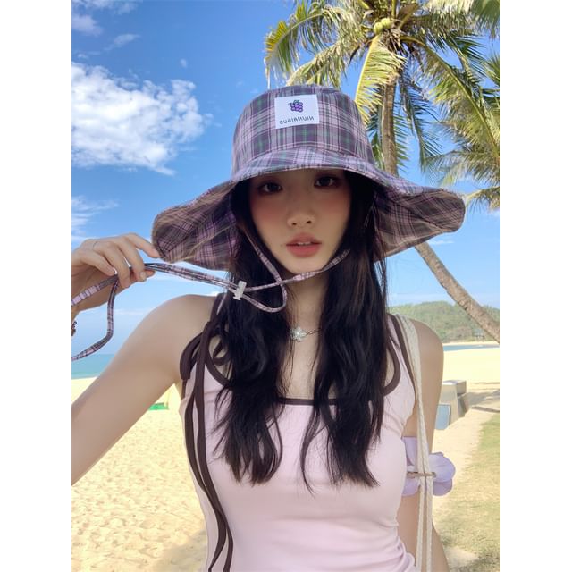 Lemon Hat Plaid Sun Applique