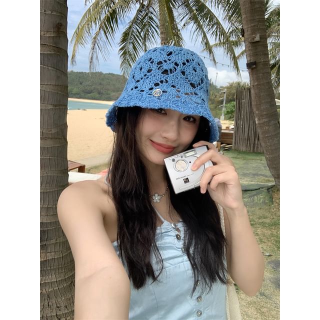 Hat Straw Bucket Crochet