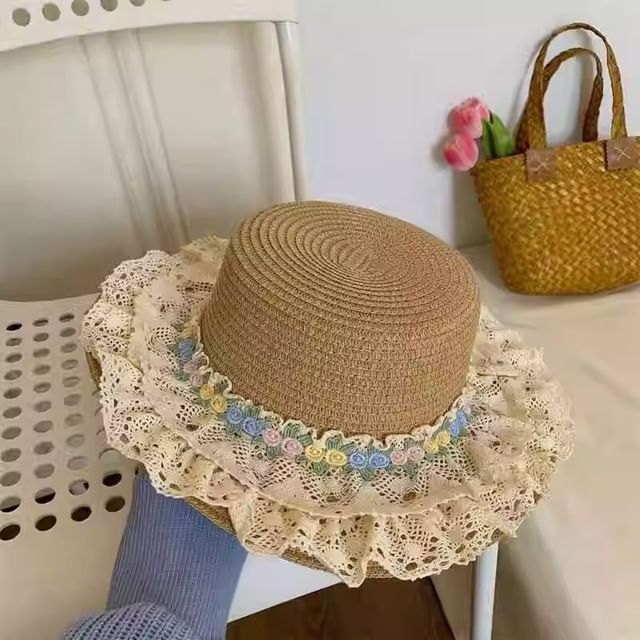 Lace Straw Floral Hat Trim