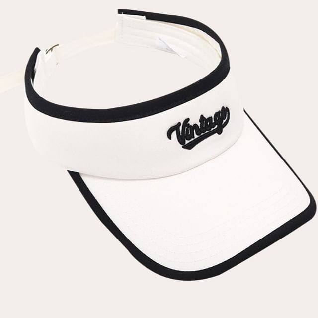 Embroidered Piped Lettering Sun Visor