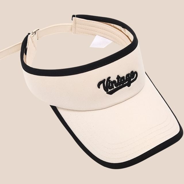 Embroidered Piped Lettering Sun Visor