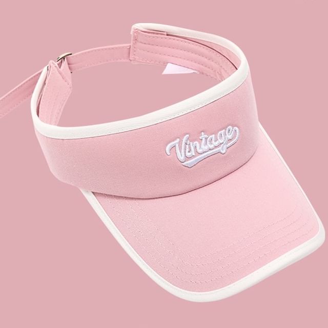 Embroidered Piped Lettering Sun Visor