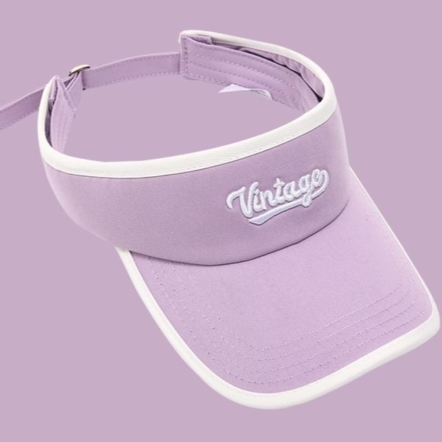 Embroidered Piped Lettering Sun Visor