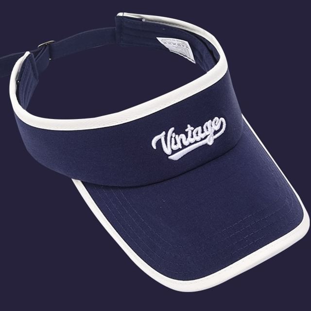 Embroidered Piped Lettering Sun Visor