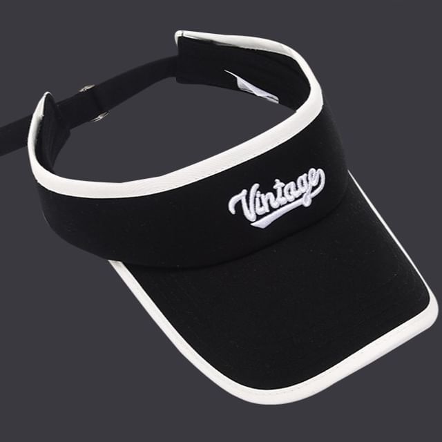 Embroidered Piped Lettering Sun Visor