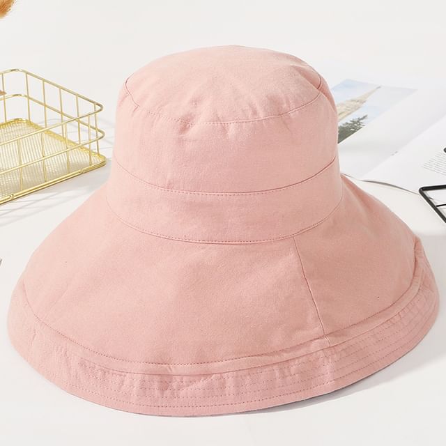 Plain Side Plaid Double Sun Hat