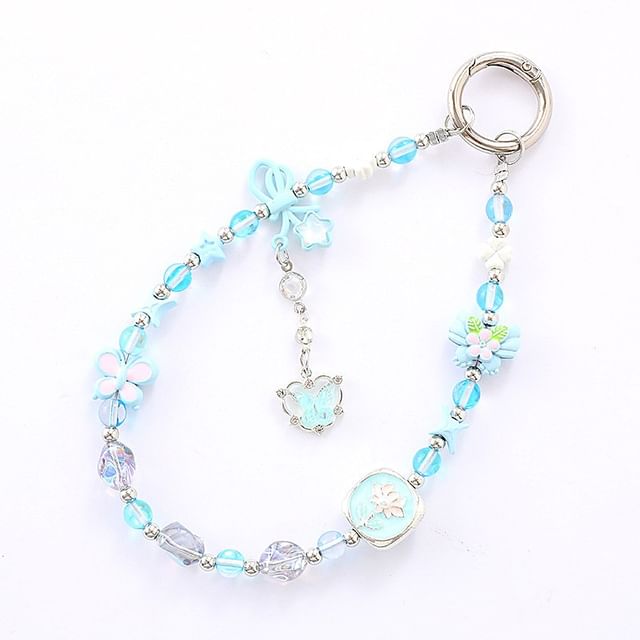 Phone Strap Crystal Faux Clover Bow