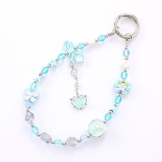 Phone Strap Crystal Faux Clover Bow