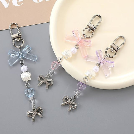 Pearl Phone Charm Bow Faux