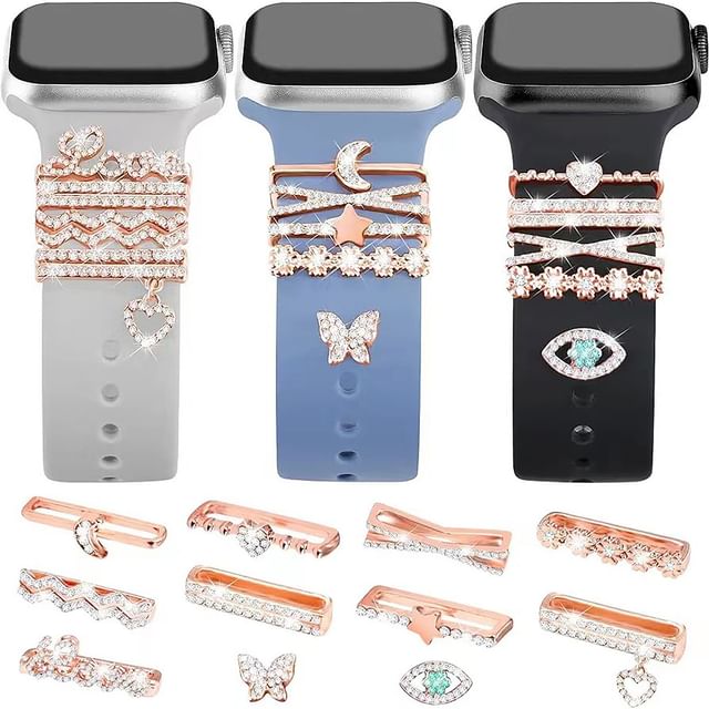 Rhinestone (Various Charm Apple Designs) Watch for Band