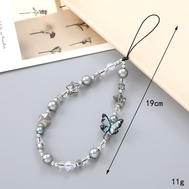 Bow Bead / Butterfly Star Phone Strap