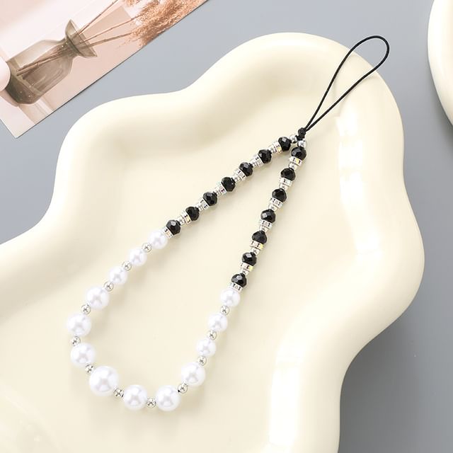 Pearl Rhinestone Faux Strap Phone